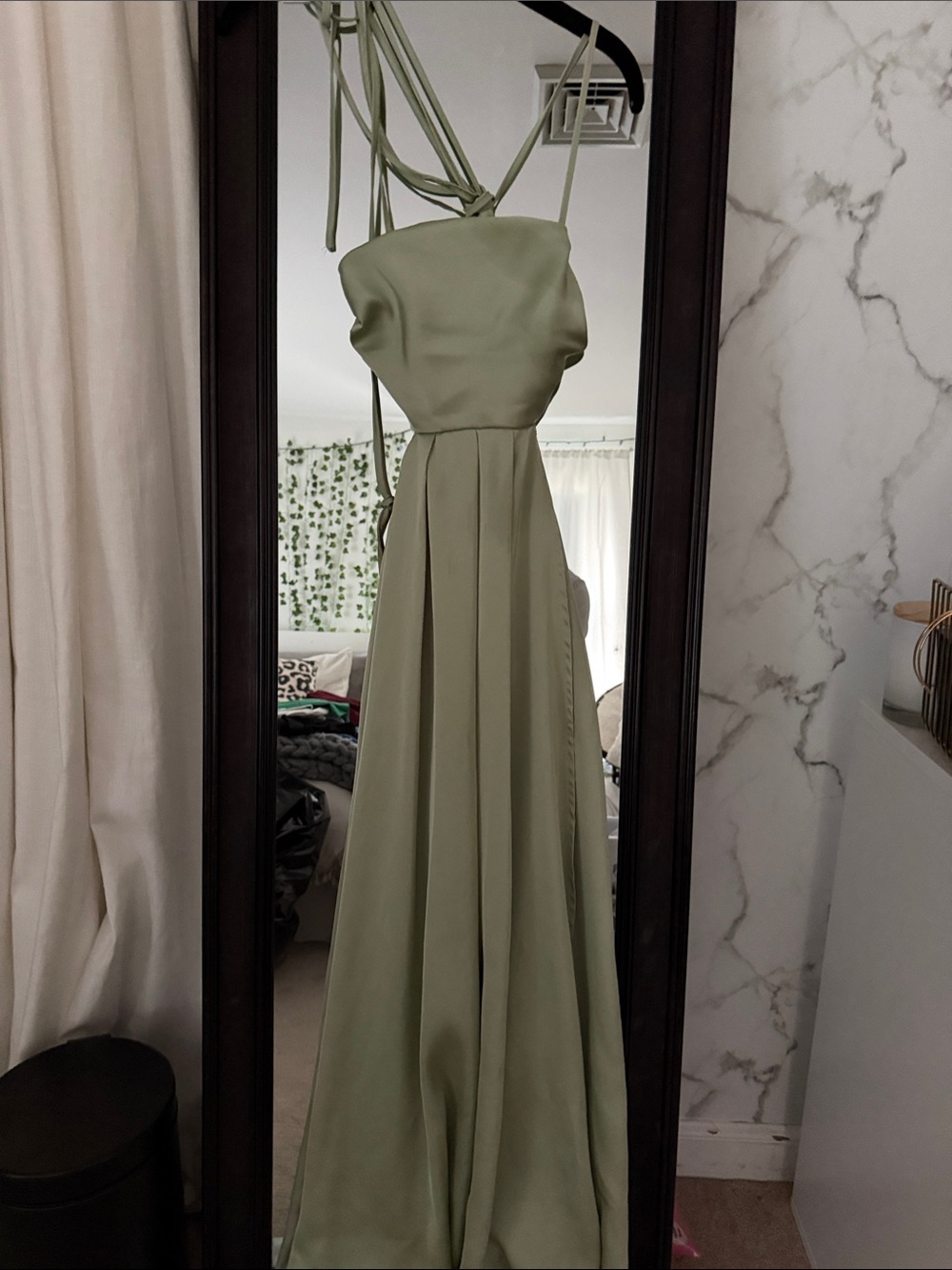 Hello Molly Olive Sage Strappy Maxi Dress